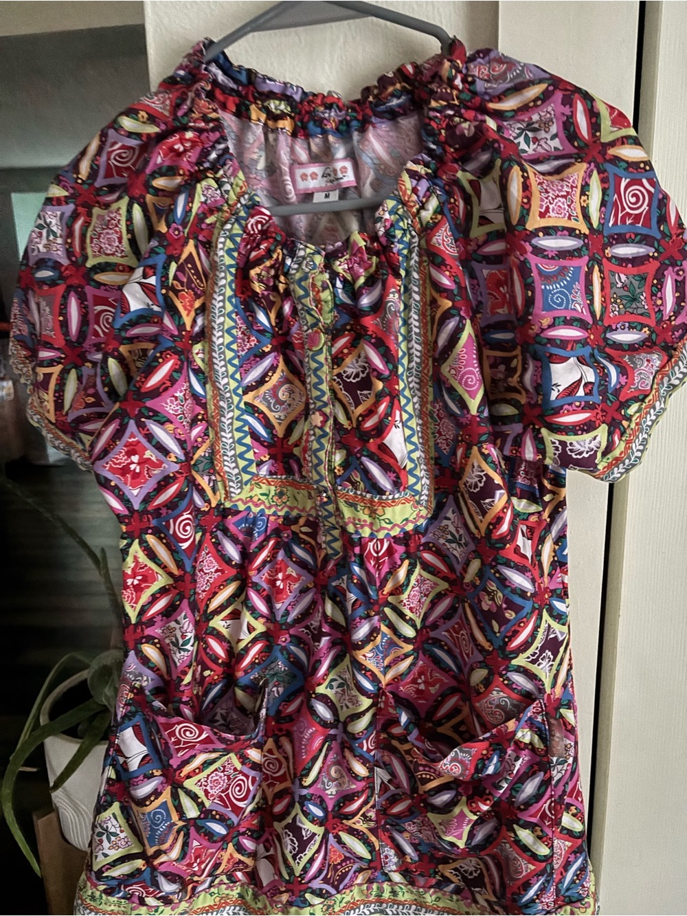 koi Multicolor Boho Print Peasant blouse for women